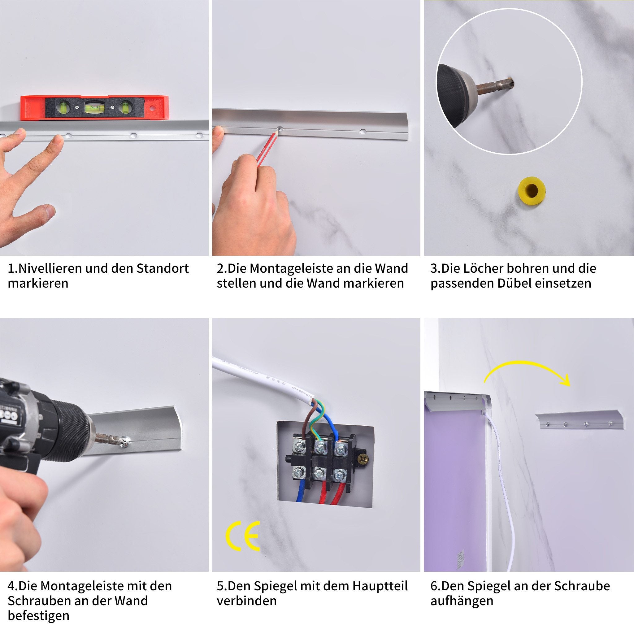 Homelody Spiegelschrank Doppelseitiger Badschrank mit LED-Beleuchtung und Entnebelungsfunktion