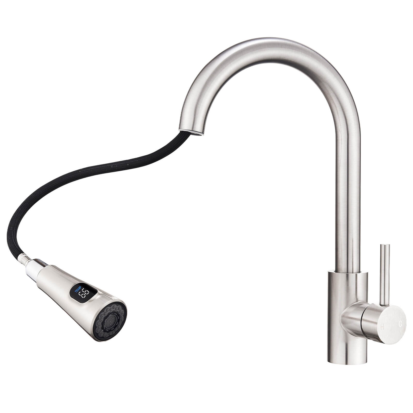 Homelody Wasserhahn Küche mit 2 Strahlarten,360° drehbar Küchenarmatur,Edelstahl Spültischarmatur,Hochdruck Armatur,Mischbatterie Küche matt gebürstet