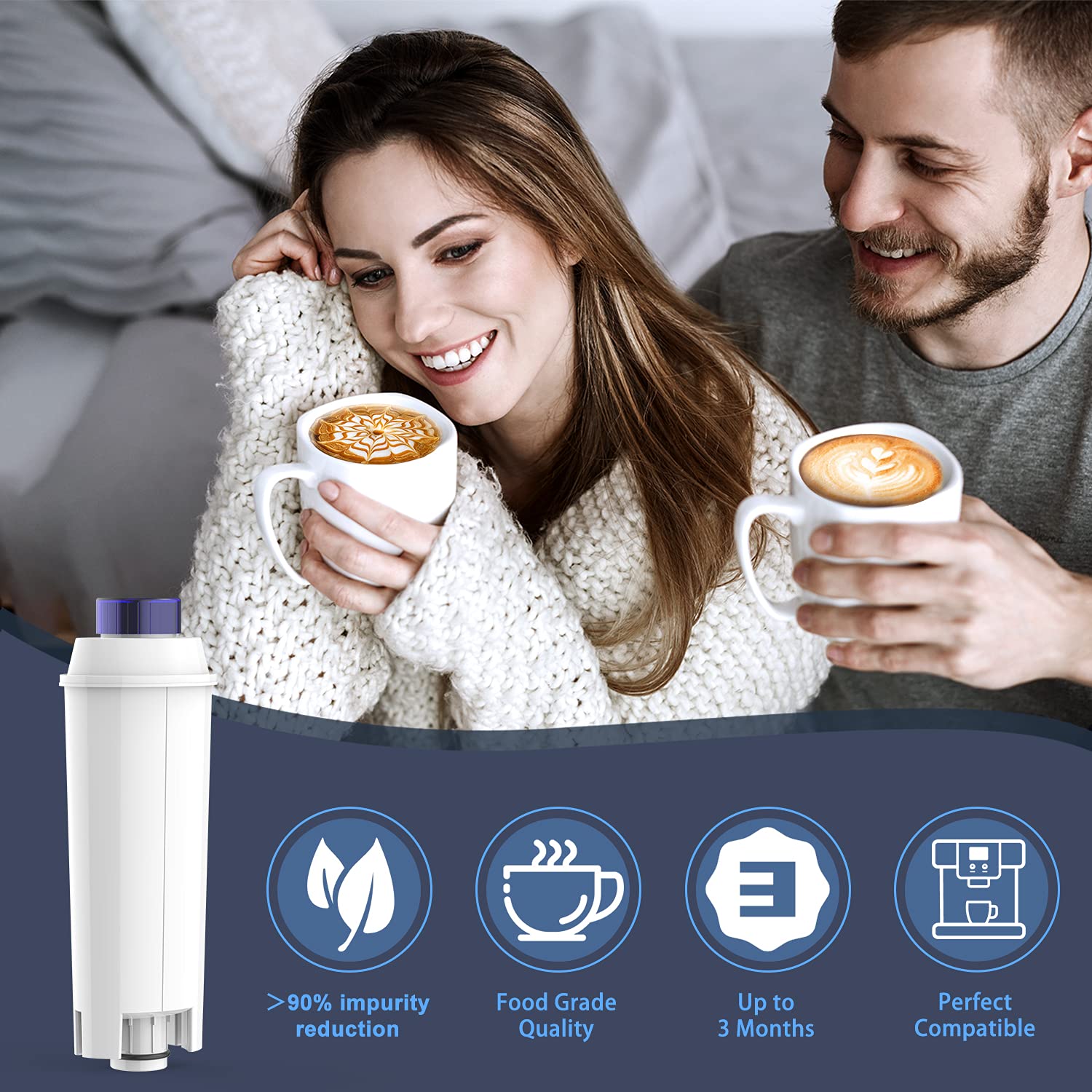 4 Packs - ECAM Wasserfilter Entkalker für Magnifica s Dinamica Kaffeemaschine Kompatibel mit ECAM, ESAM, ETAM Serie