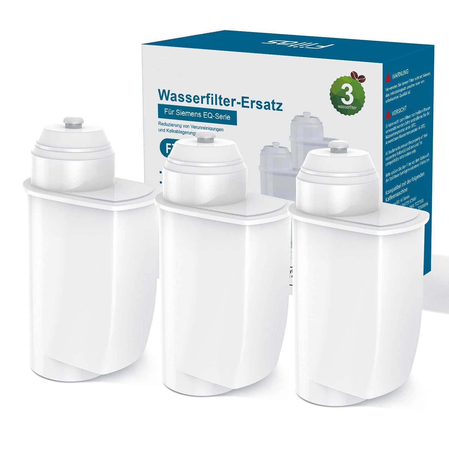 (Pack of 3) Wasserfilter für Siemens EQ6 EQ7 EQ500 EQ Series Kompatibel mit Brita Siemens Intenza TZ70003 Kaffeevollautomaten Wasserfilter