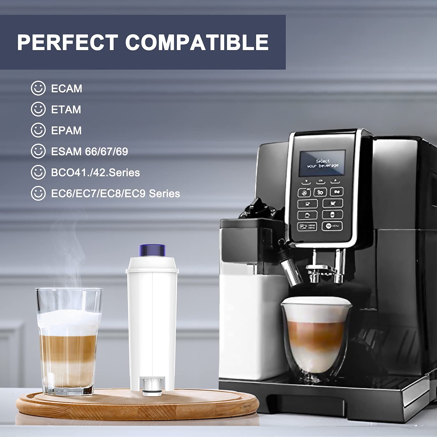 Wasserfilter für Delonghi Dinamica Magnifica s ECAM Kaffeevollautomat DLSC002 De longhi Filterkartuschen Kompatibel mit ESAM, ETAM Series