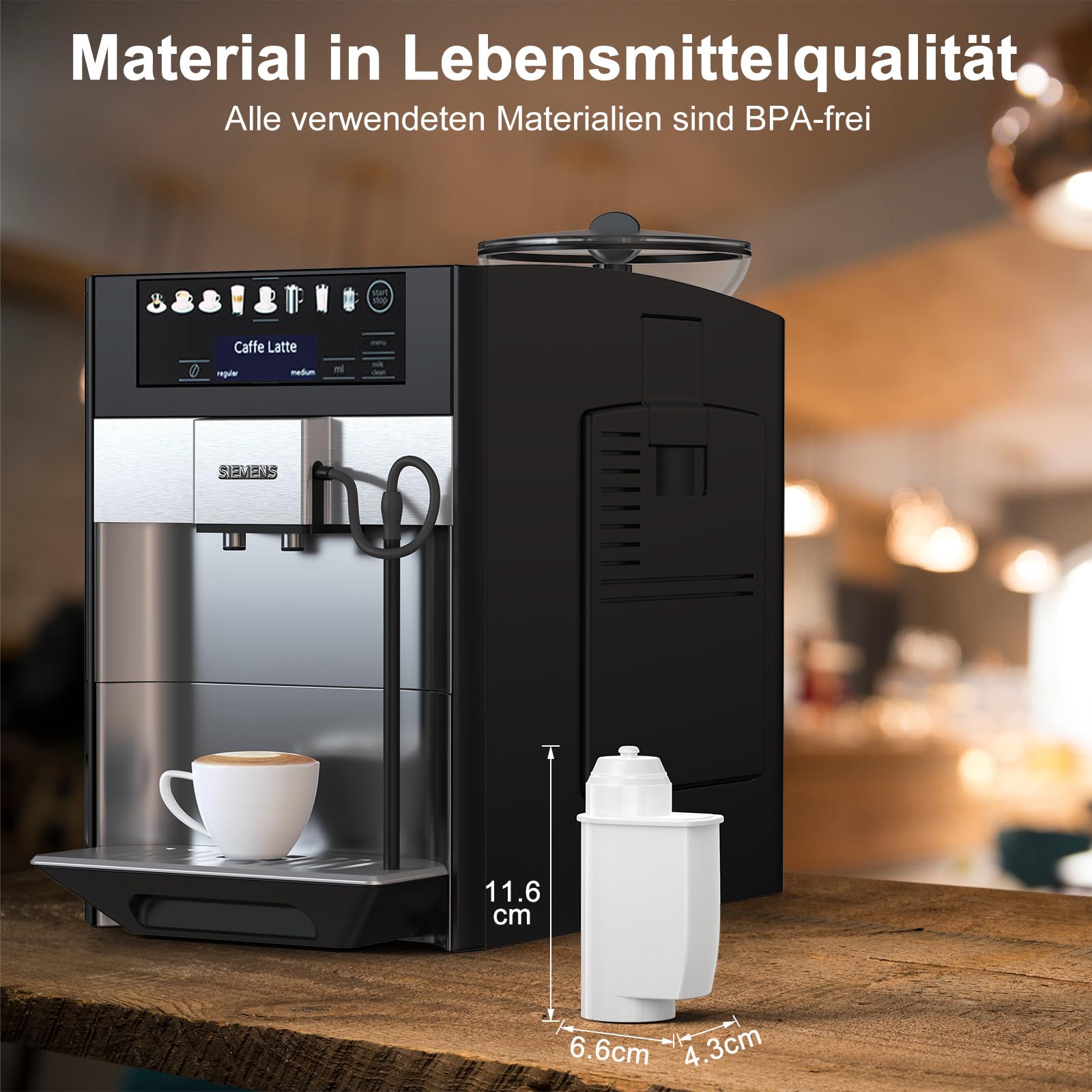 6-Stück Wasserfilter für Siemens EQ6 EQ7 EQ500 EQ Series Kompatibel mit Brita Siemens Intenza TZ70003 Kaffeevollautomaten Wasserfilter