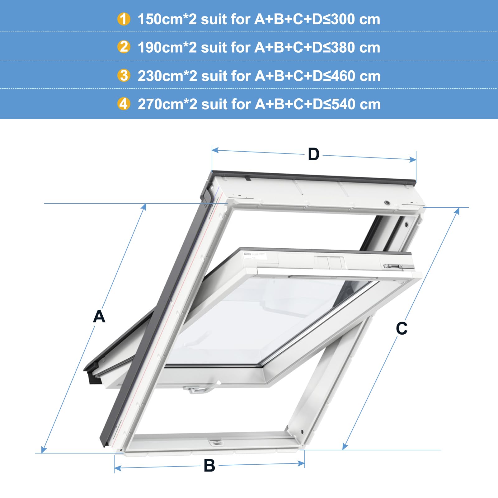 Abdichtungs-Set für Klimaanlage, weiß und wasserdicht, Set für Fenster, Mobile Klimaanlage, geeignet für Conditioner mit einfachem und doppeltem Schlauch (150 cm x 2 Stück)